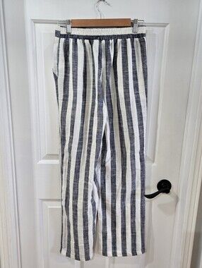 Lightweight pull-on striped pants